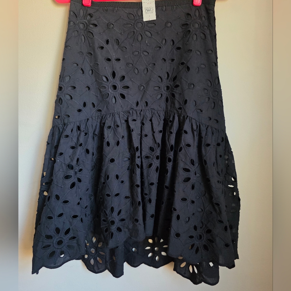 Ann Taylor,  Eyelet Tiered Midi Skirt
